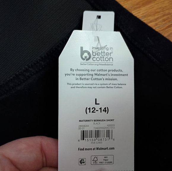 NWT Time and Tru Black Comfort Stretch Maternity Bermuda Shorts Large 12- 14 - Picture 5 of 14